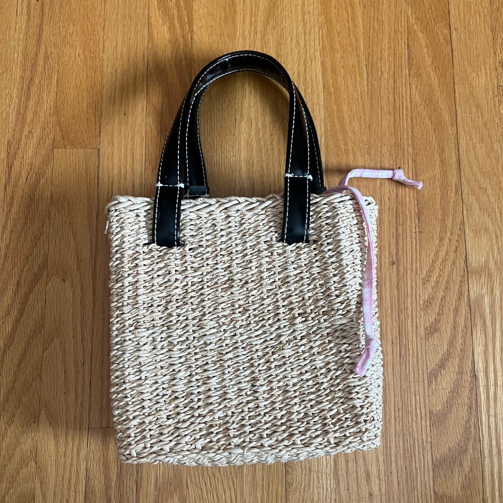 Vintage Ralph Lauren Basket Bag with Pink Picnic Lining